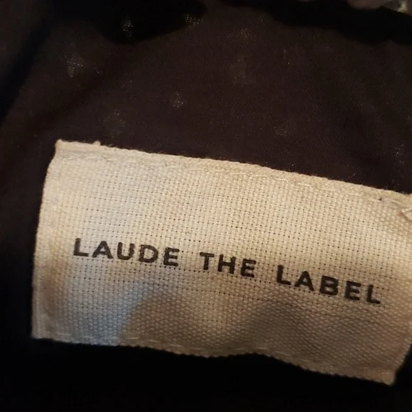 NWT Laude The Label Gabby Mini Macrame Bag Wood Ring Handles Black Ecru - Picture 5 of 9